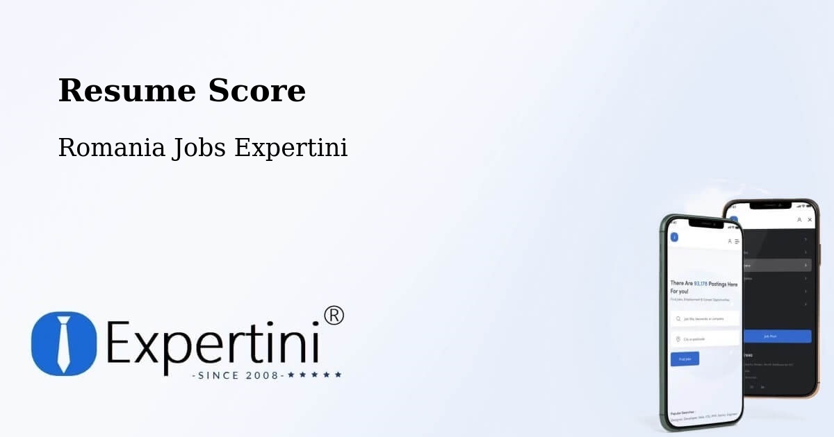 Resume Score & Job Description Match Tool – Studina - Romania Jobs Expertini